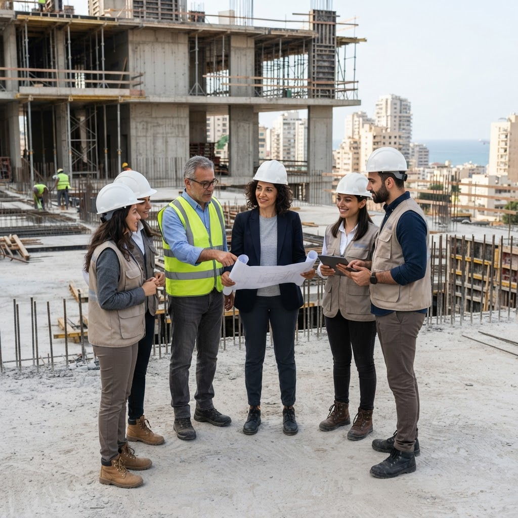 SBSI architecture and engineering team collaborating on site